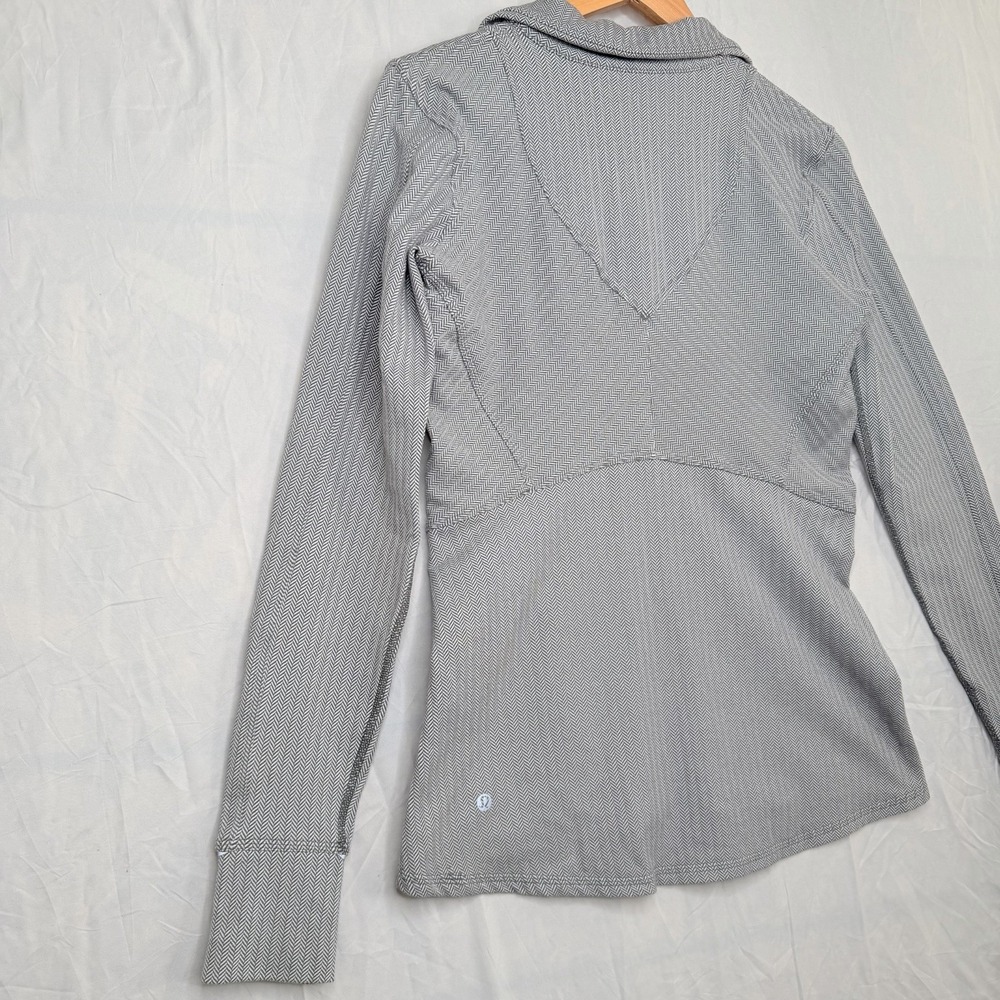 Lululemon Women's Kanto Catch Me 1/2 Zip Top Heather White Slate grey Size 8 - Picture 12 of 16